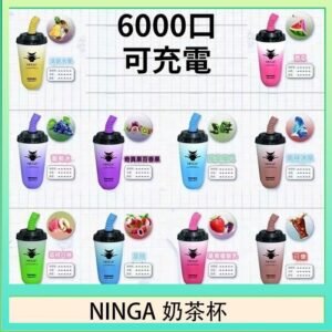 NINGA奶茶杯可充电一次性電子煙6000口
